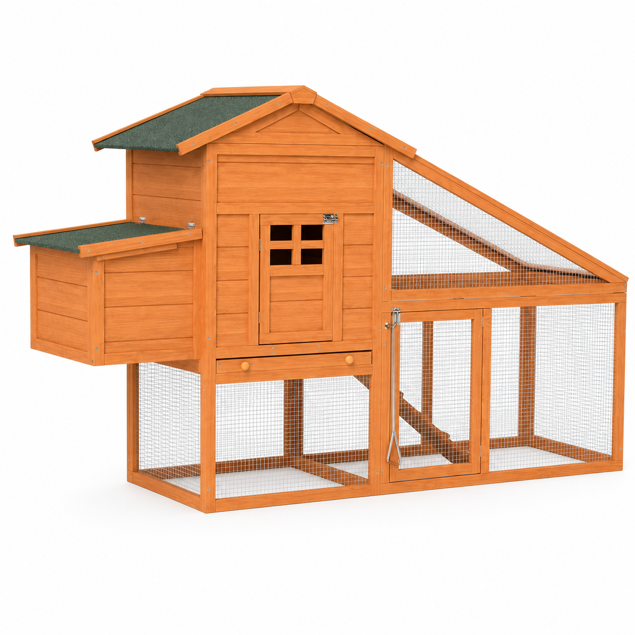 The Ranger wooden chicken coop on white background