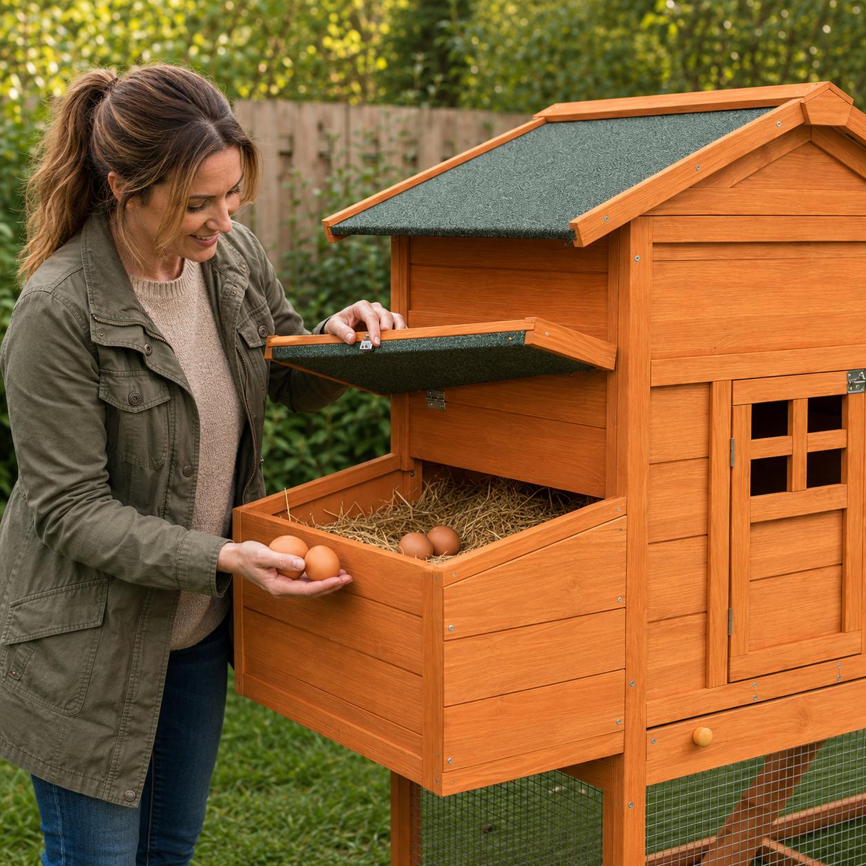 Easy egg collection from The Ranger nesting box