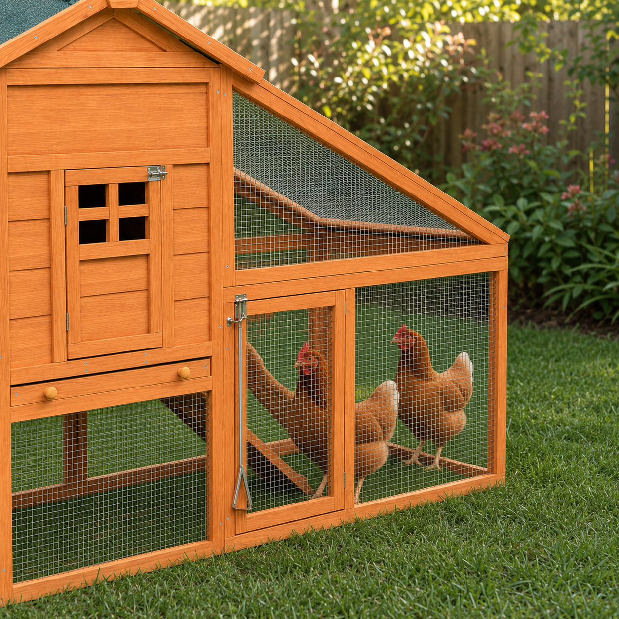Secure wire run on The Ranger chicken coop